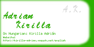 adrian kirilla business card